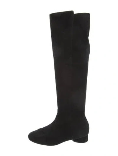 Pre-owned Stuart Weitzman Suede Boots In Black
