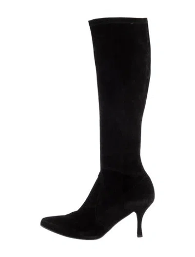 Pre-owned Stuart Weitzman Suede Boots In Black