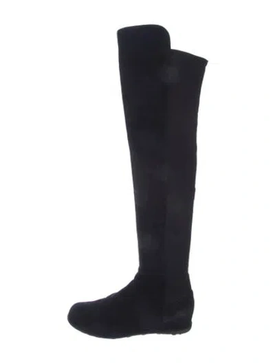 Pre-owned Stuart Weitzman Suede Boots In Black
