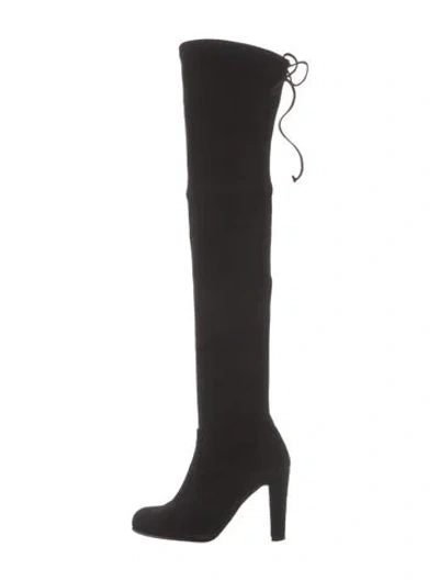 Pre-owned Stuart Weitzman Suede Boots In Black