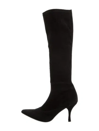 Pre-owned Stuart Weitzman Suede Boots In Black