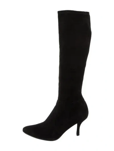 Pre-owned Stuart Weitzman Suede Boots In Black