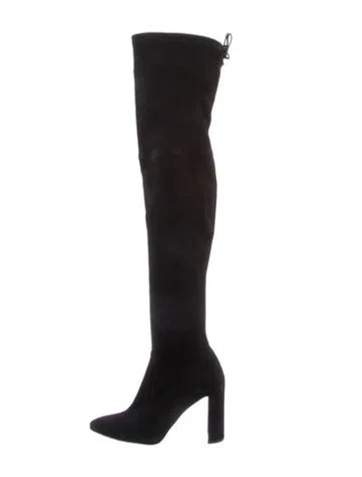 Pre-owned Stuart Weitzman Suede Boots In Black