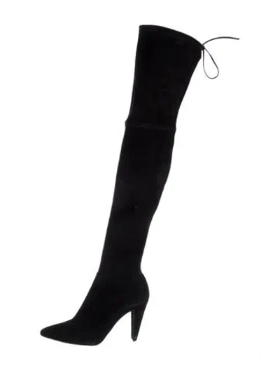 Pre-owned Stuart Weitzman Suede Boots In Black