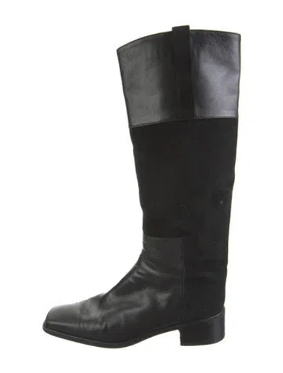 Pre-owned Stuart Weitzman Suede Boots In Black