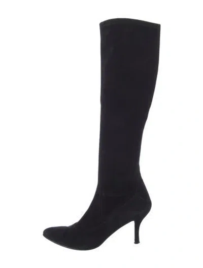 Pre-owned Stuart Weitzman Suede Boots In Black