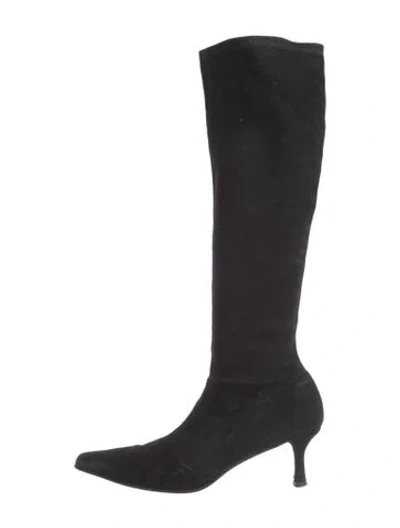 Pre-owned Stuart Weitzman Suede Boots In Black