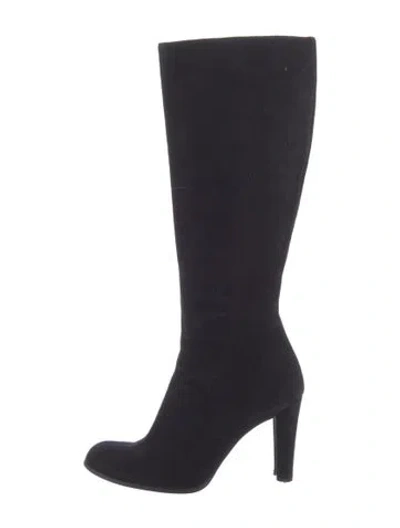 Pre-owned Stuart Weitzman Suede Boots In Black