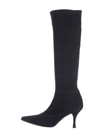 Pre-owned Stuart Weitzman Suede Boots In Black