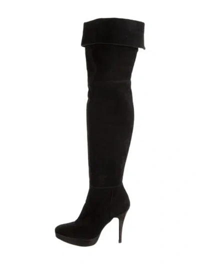 Pre-owned Stuart Weitzman Suede Boots In Black
