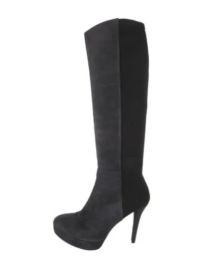 Pre-owned Stuart Weitzman Suede Boots In Black