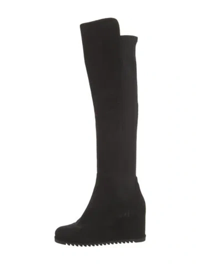Pre-owned Stuart Weitzman Suede Boots In Black