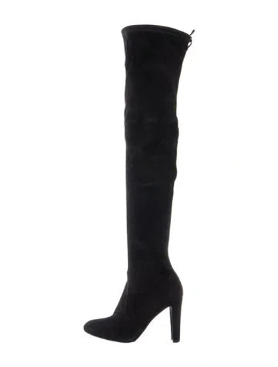 Pre-owned Stuart Weitzman Suede Boots In Black