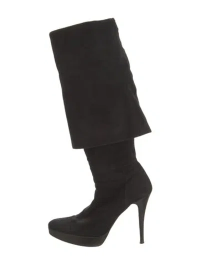 Pre-owned Stuart Weitzman Suede Boots In Black