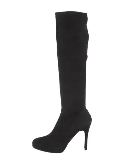 Pre-owned Stuart Weitzman Suede Boots In Black
