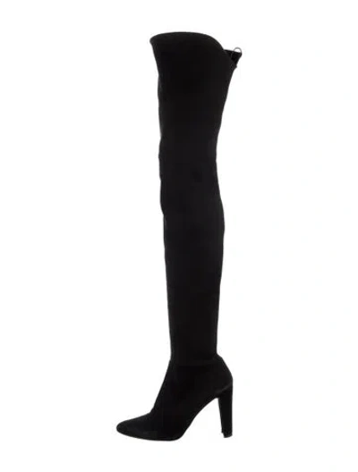 Pre-owned Stuart Weitzman Suede Boots In Black
