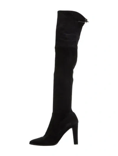 Pre-owned Stuart Weitzman Suede Boots In Black