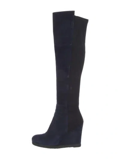 Pre-owned Stuart Weitzman Suede Boots In Blue