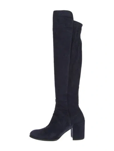 Pre-owned Stuart Weitzman Suede Boots In Blue