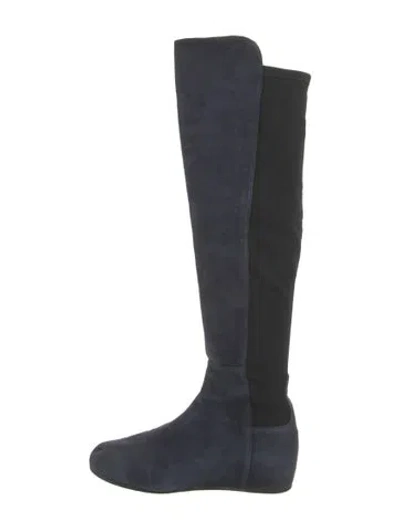Pre-owned Stuart Weitzman Suede Boots In Blue