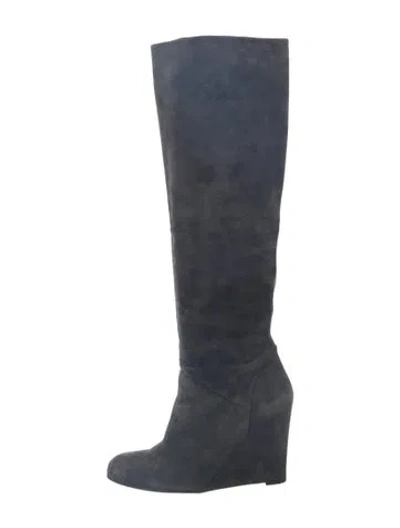 Pre-owned Stuart Weitzman Suede Boots In Blue