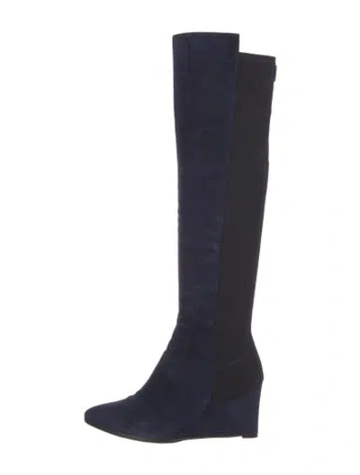 Pre-owned Stuart Weitzman Suede Boots In Blue