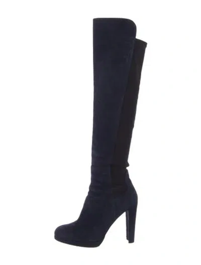 Pre-owned Stuart Weitzman Suede Boots In Blue