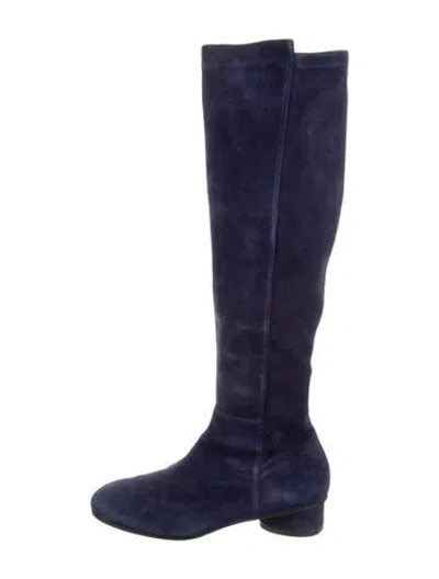 Pre-owned Stuart Weitzman Suede Boots In Blue