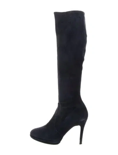 Pre-owned Stuart Weitzman Suede Boots In Blue