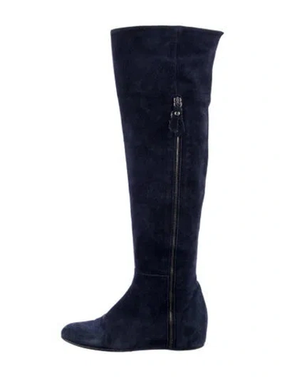 Pre-owned Stuart Weitzman Suede Boots In Blue