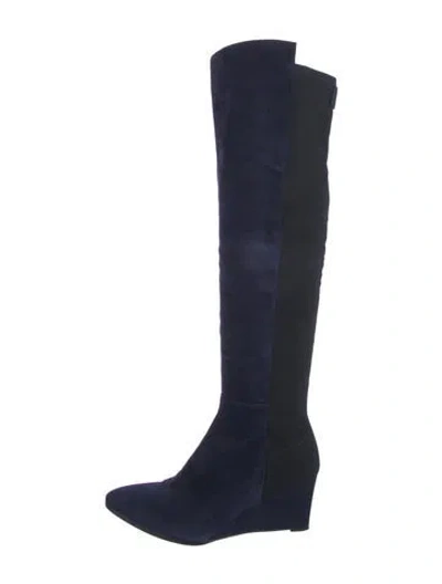 Pre-owned Stuart Weitzman Suede Boots In Blue