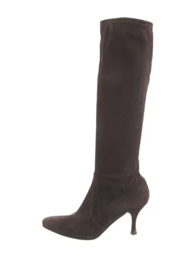 Pre-owned Stuart Weitzman Suede Boots In Brown