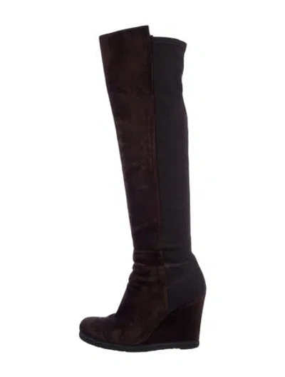 Pre-owned Stuart Weitzman Suede Boots In Brown