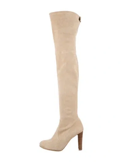 Pre-owned Stuart Weitzman Suede Boots In Brown/neutrals