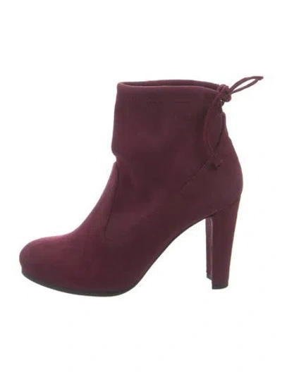 Pre-owned Stuart Weitzman Suede Boots In Burgundy