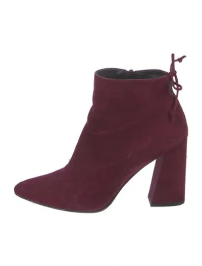 Pre-owned Stuart Weitzman Suede Boots In Burgundy