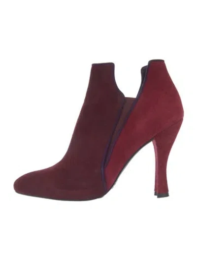 Pre-owned Stuart Weitzman Suede Boots In Burgundy