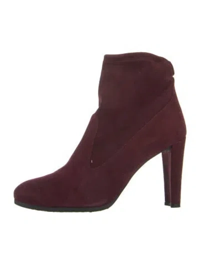Pre-owned Stuart Weitzman Suede Boots In Burgundy