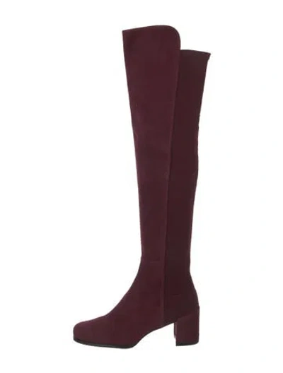 Pre-owned Stuart Weitzman Suede Boots In Burgundy