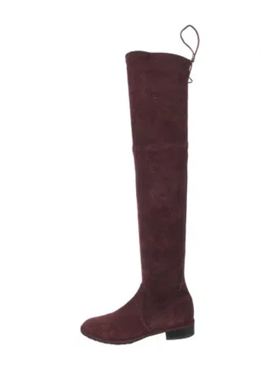 Pre-owned Stuart Weitzman Suede Boots In Burgundy