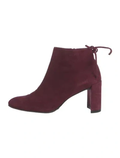 Pre-owned Stuart Weitzman Suede Boots In Burgundy