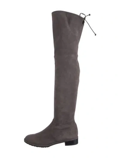 Pre-owned Stuart Weitzman Suede Boots In Gray
