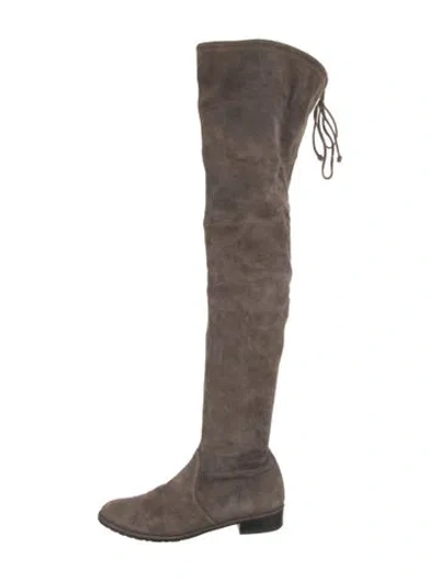 Pre-owned Stuart Weitzman Suede Boots In Gray