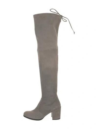 Pre-owned Stuart Weitzman Suede Boots In Gray