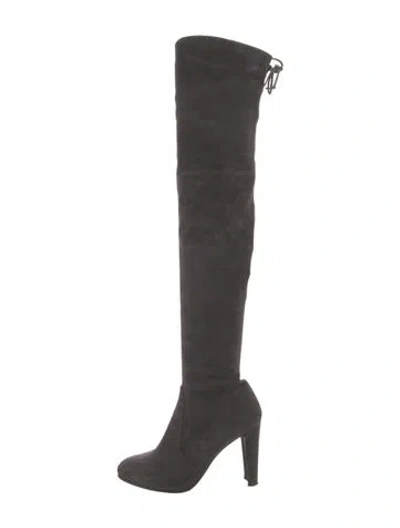 Pre-owned Stuart Weitzman Suede Boots In Gray