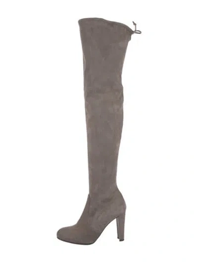 Pre-owned Stuart Weitzman Suede Boots In Gray