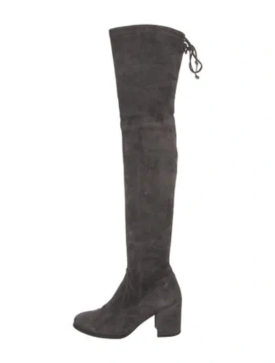 Pre-owned Stuart Weitzman Suede Boots In Gray