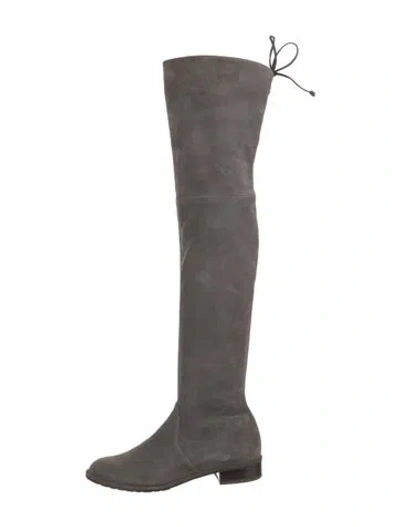 Pre-owned Stuart Weitzman Suede Boots In Gray