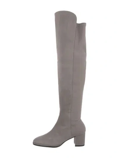 Pre-owned Stuart Weitzman Suede Boots In Gray