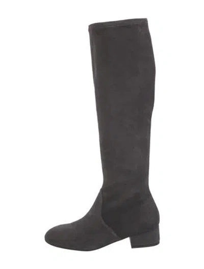 Pre-owned Stuart Weitzman Suede Boots In Gray
